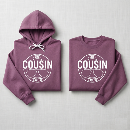 Custom Cousin Crew Shirt, Matching Family Reunion Hoodies, Personalized Sunglasses Cousin Crew Sweatshirt, Family Vacation Tees
