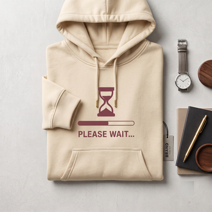 Please Wait Shirt, Funny Loading Progress Sweatshirt, Hourglass Minimalist Hoodie, Personalized Custom Text Tee, Funny Sarcastic Shirt