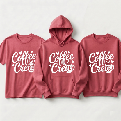 Custom Coffee Crew Hoodie, Personalized Coffee Lover Apparel, Caffeine Addict Sweatshirt, Barista Gift