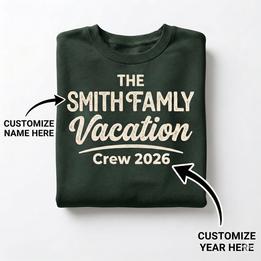 Custom Family Vacation 2026 Sweatshirt, Personalized Family Trip Crewneck, Matching Family Reunion Shirts, Custom Name Group Travel Gift