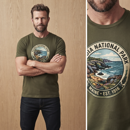 Custom Acadia National Park Shirt Vintage Nature Sweatshirt Personalized Maine Hoodie Retro Hiking T-Shirt