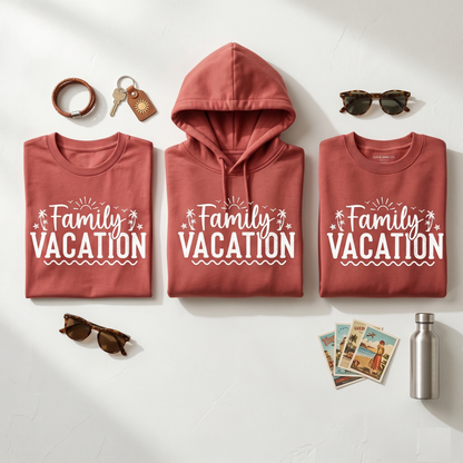 Custom Family Vacation Shirts 2026, Matching Tropical Beach Trip Hoodie, Personalized Family Reunion Sweatshirt, Summer Vacation Crewneck