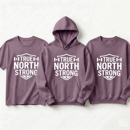Custom True North Strong T-Shirt | Personalized Canadian Pride Tee, Custom Text Canada Shirt, Minimalist Shield Maple Leaf Unisex Top