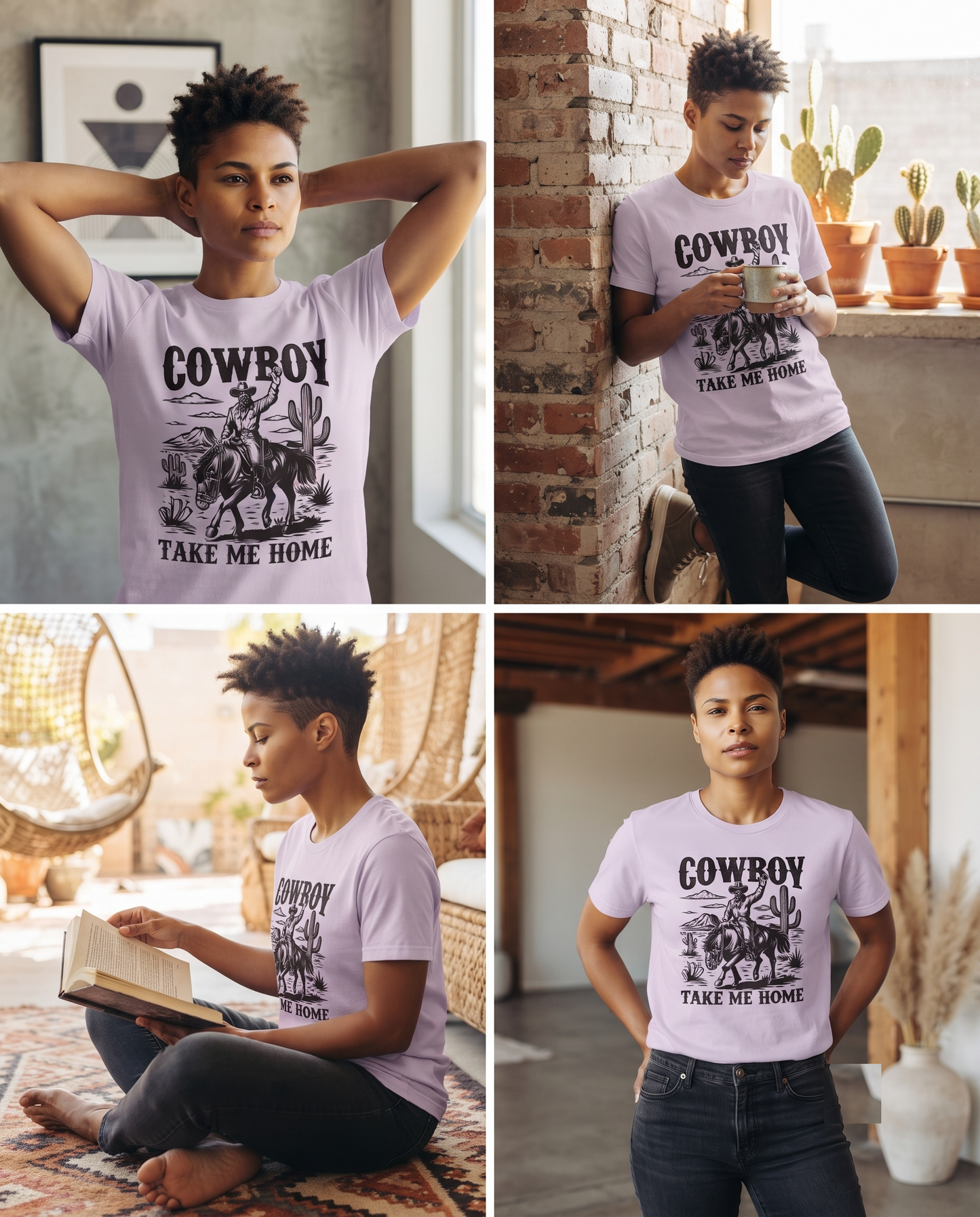 Cowboy Take Me Home T-Shirt, Retro Western Desert Graphic Tee