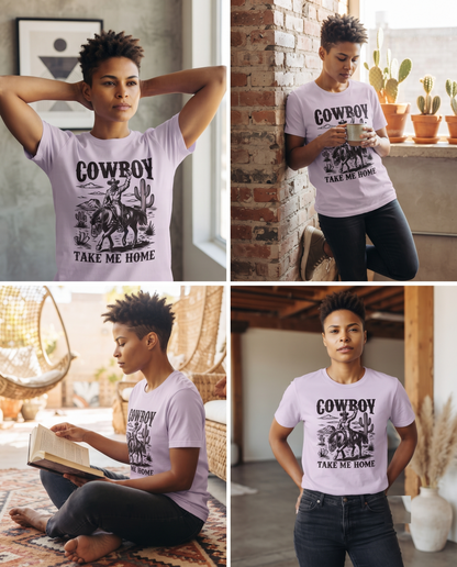 Cowboy Take Me Home T-Shirt, Retro Western Desert Graphic Tee