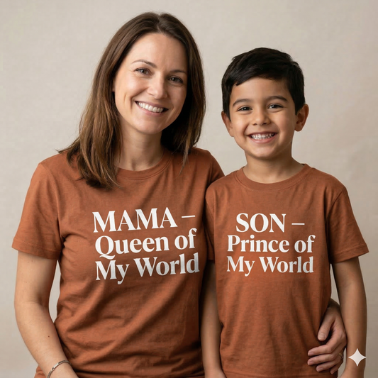 Mama & Son Matching Shirts – Queen of My World / Prince of My World – Mommy and Me T-Shirts – Boy Mom Matching Outfit – Mother Son Gift