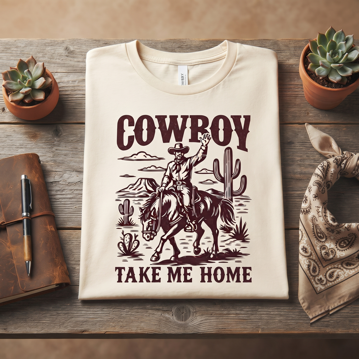 Cowboy Take Me Home T-Shirt, Retro Western Desert Graphic Tee