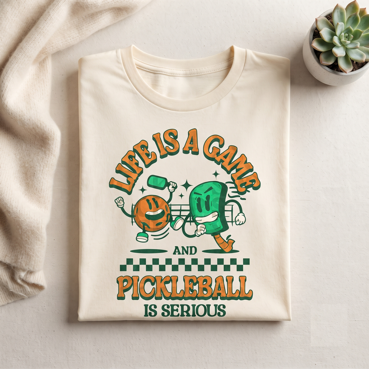 Retro Pickleball Shirt, Life Is A Game Apparel, Custom Player Gift