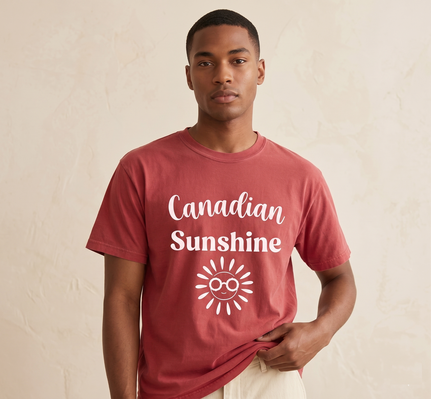 Custom Canadian Sunshine T-Shirt | Personalized Canada Summer Tee, Custom Text Travel Shirt, Cute Sun Graphic Unisex Short Sleeve Top