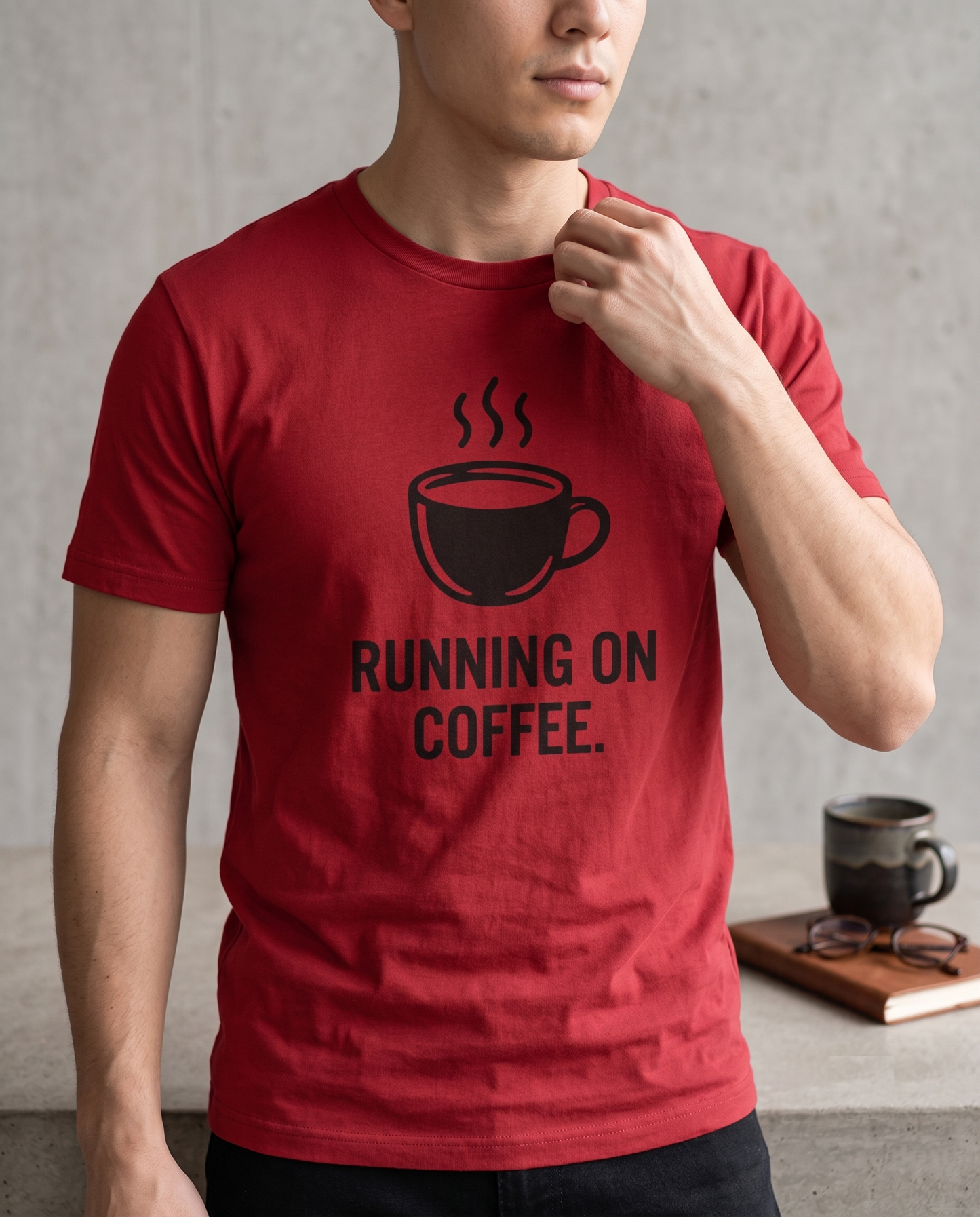 Custom Running on Coffee Shirt, Funny Coffee Lover Sweatshirt, Cute Caffeine Addict Hoodie, Personalized Barista Gift