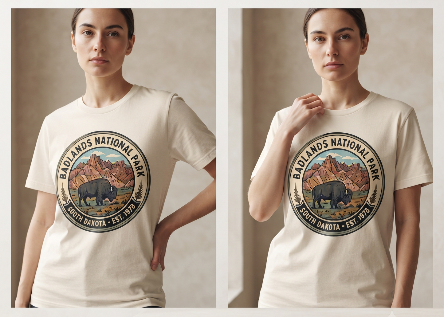 Custom Badlands National Park Bison Shirt, Retro South Dakota Graphic Tee