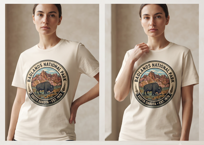 Custom Badlands National Park Bison Shirt, Retro South Dakota Graphic Tee