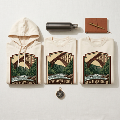 New River Gorge National Park Shirt, Vintage West Virginia Bridge Hoodie, Custom Whitewater Rafting Sweatshirt, Retro National Park Gift