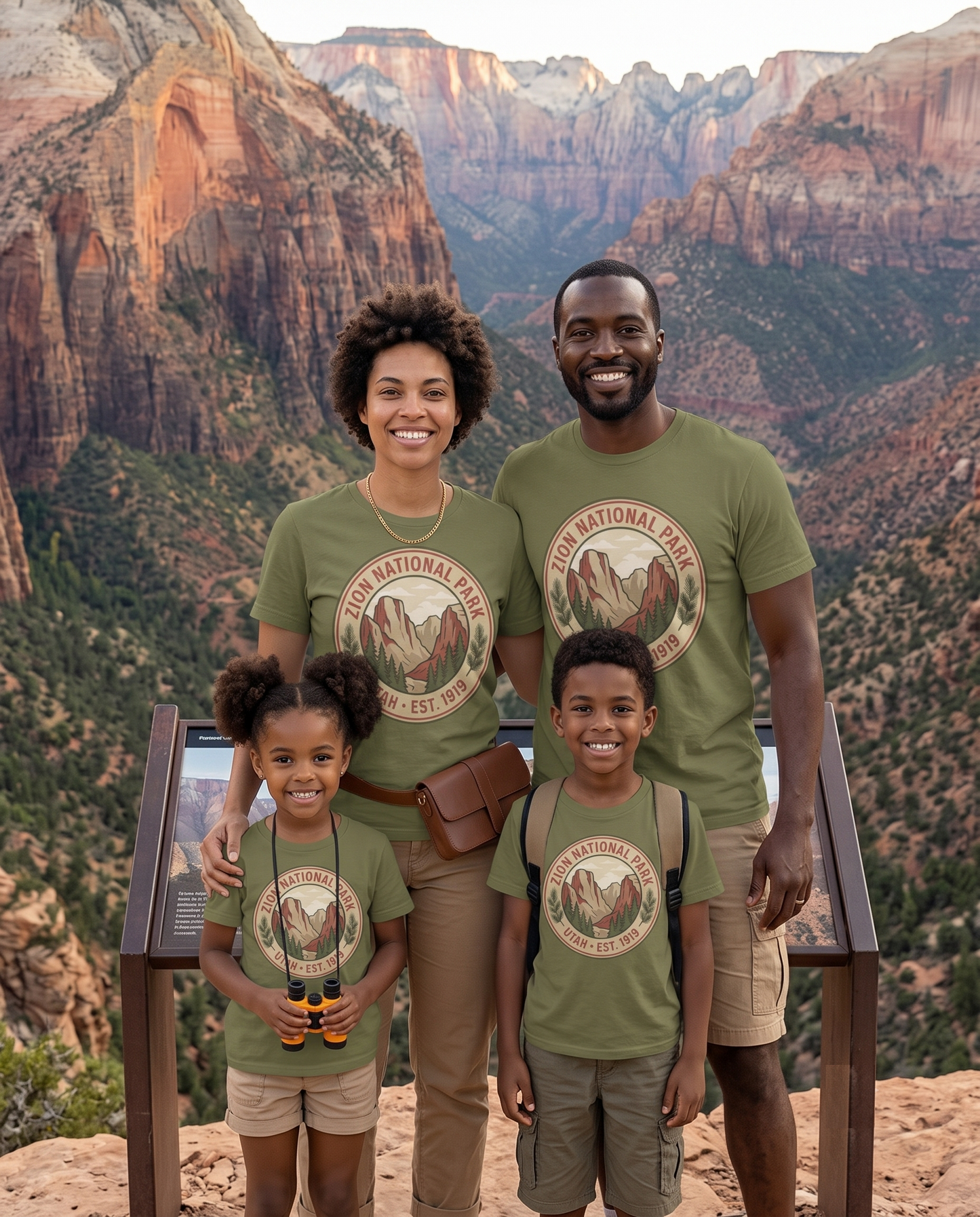 Custom Zion National Park Retro T-Shirt: Utah Nature Hiking Apparel