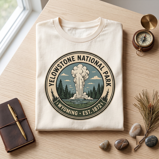 Custom Yellowstone National Park Shirt, Retro Wyoming Sweatshirt, Vintage Geyser Hoodie, Personalized Nature Gift