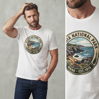 Custom Acadia National Park Shirt Vintage Nature Sweatshirt Personalized Maine Hoodie Retro Hiking T-Shirt