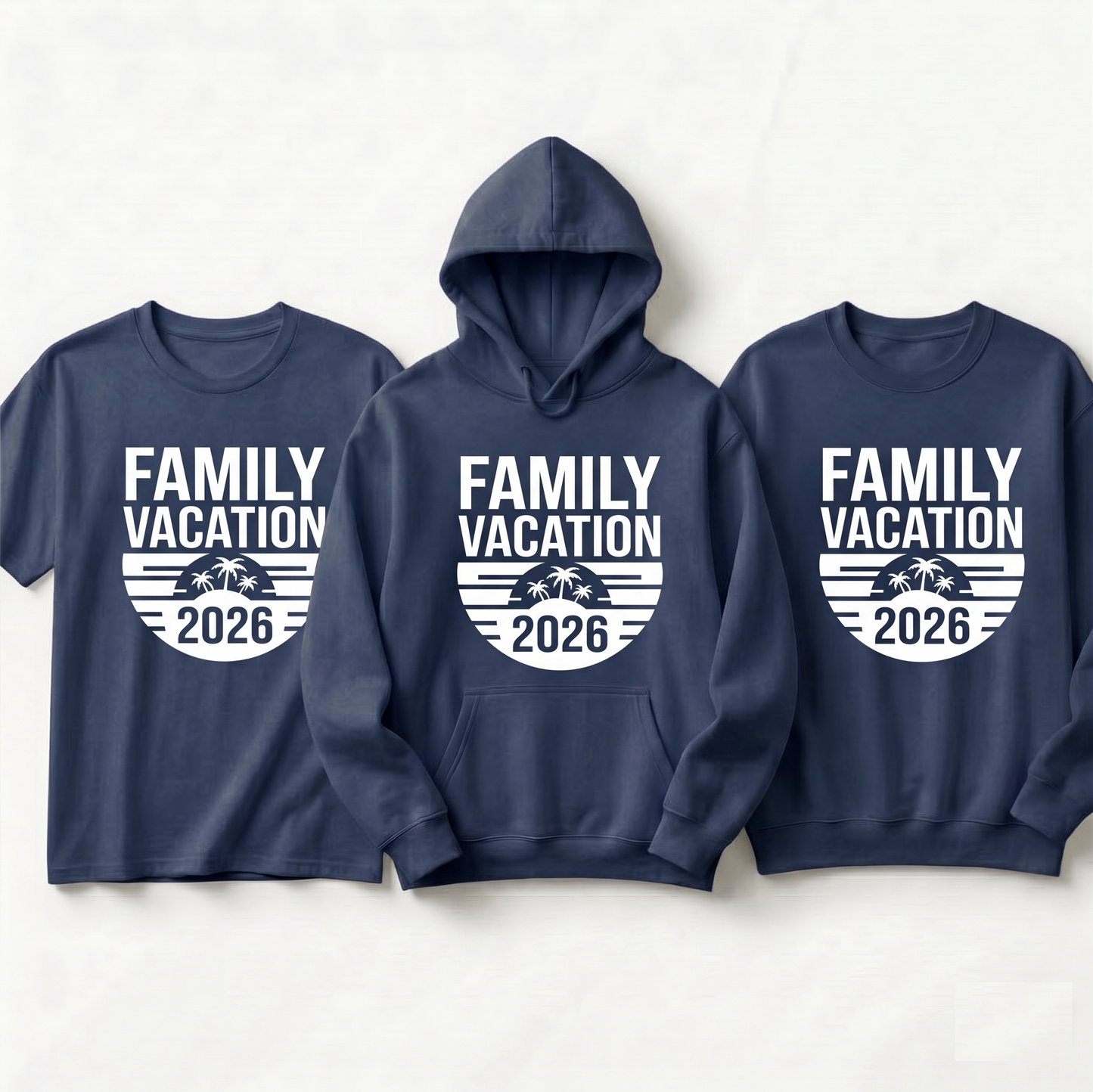 Custom Beach Family Vacation 2026 Shirts, Matching Tropical Family Trip Hoodies, Personalized Palm Tree Group Sweatshirts