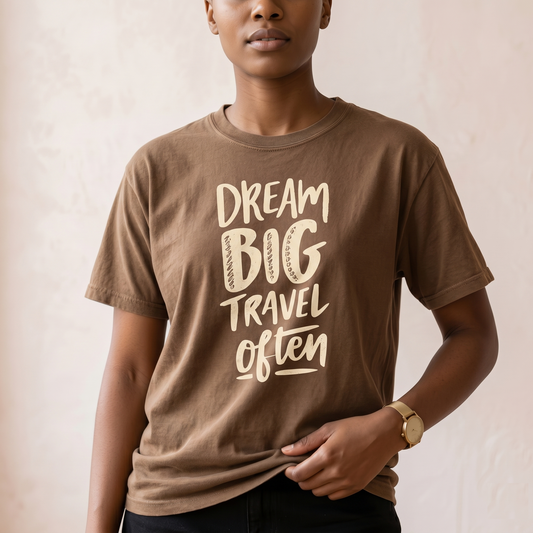Custom Dream Big Travel Often Shirt, Personalized Inspirational Hoodie, Retro Travel Sweatshirt, Wanderlust Gift, Family Vacation Apparel