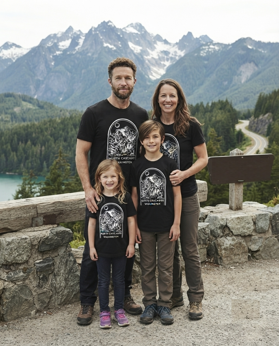 Custom North Cascades Shirt, Vintage National Park Sweatshirt, Washington Hoodie, Personalized Mountain Souvenir T-shirt