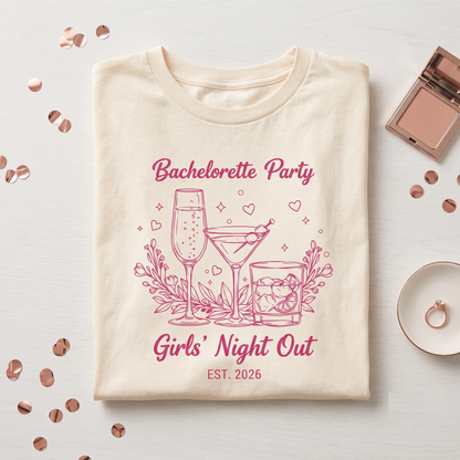 Bachelorette Party Shirt, Girls Night Out Hoodie, Retro Wedding Sweatshirt, Custom Text Tee