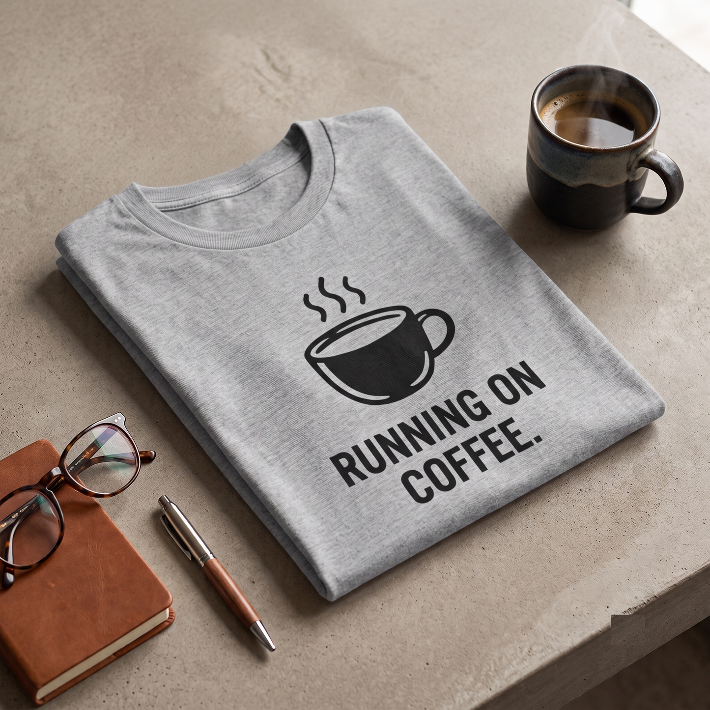 Custom Running on Coffee Shirt, Funny Coffee Lover Sweatshirt, Cute Caffeine Addict Hoodie, Personalized Barista Gift