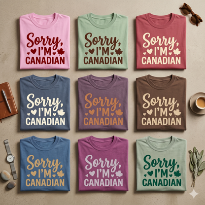 Custom Funny Canadian Shirt, Sorry I'm Canadian T-Shirt, Personalized Canada Day Tee, Maple Leaf Graphic Shirt, Canadian Pride Gift