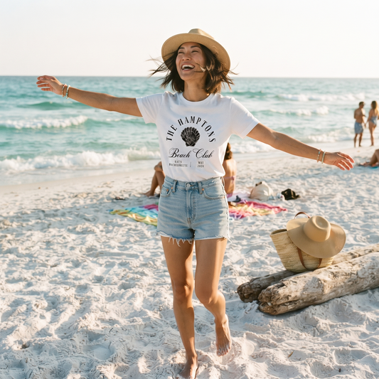 Custom Hamptons Beach Club Shirt, Custom Bachelorette Party Shirt, Beach Vacation Sweatshirt