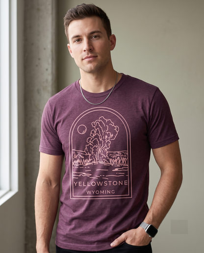 Custom Yellowstone National Park Shirt, Vintage Wyoming Sweatshirt, Minimalist Geyser Hoodie