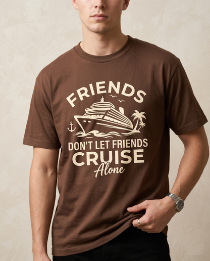 Custom Friends Cruise Shirts, Friends Don't Let Friends Cruise Alone Hoodie, Group Cruise Sweatshirt, Matching Girl Trip Gift, Ship Life Tee