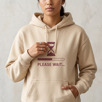 Please Wait Shirt, Funny Loading Progress Sweatshirt, Hourglass Minimalist Hoodie, Personalized Custom Text Tee, Funny Sarcastic Shirt
