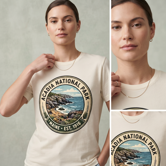 Custom Acadia National Park Shirt Vintage Nature Sweatshirt Personalized Maine Hoodie Retro Hiking T-Shirt