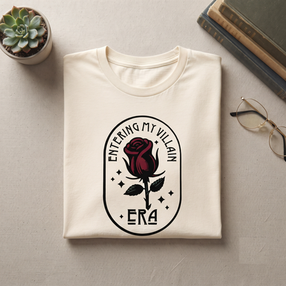Custom Entering My Villain Era Shirt, Dark Romance Rose Sweatshirt, Retro Gothic Flower Hoodie