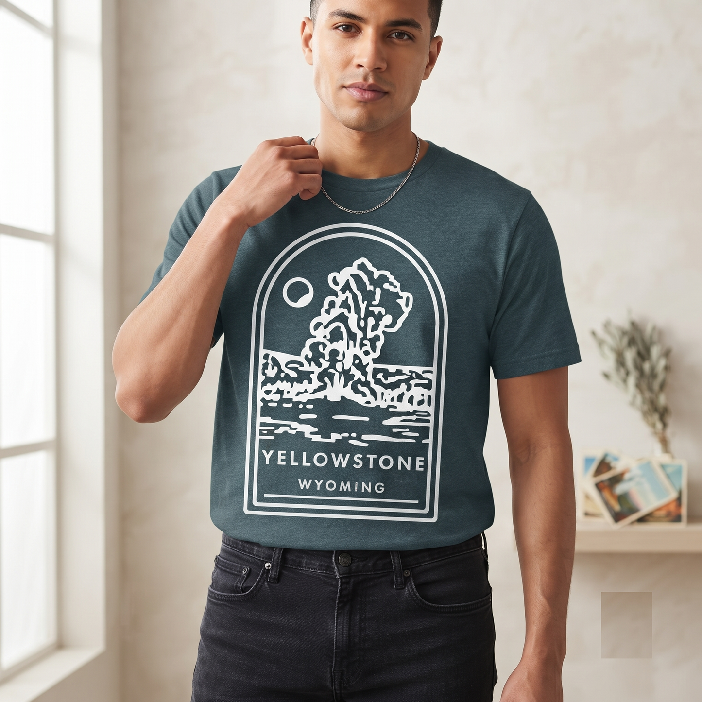 Custom Yellowstone National Park Shirt, Minimalist Wyoming Sweatshirt, Personalized Geyser Hoodie