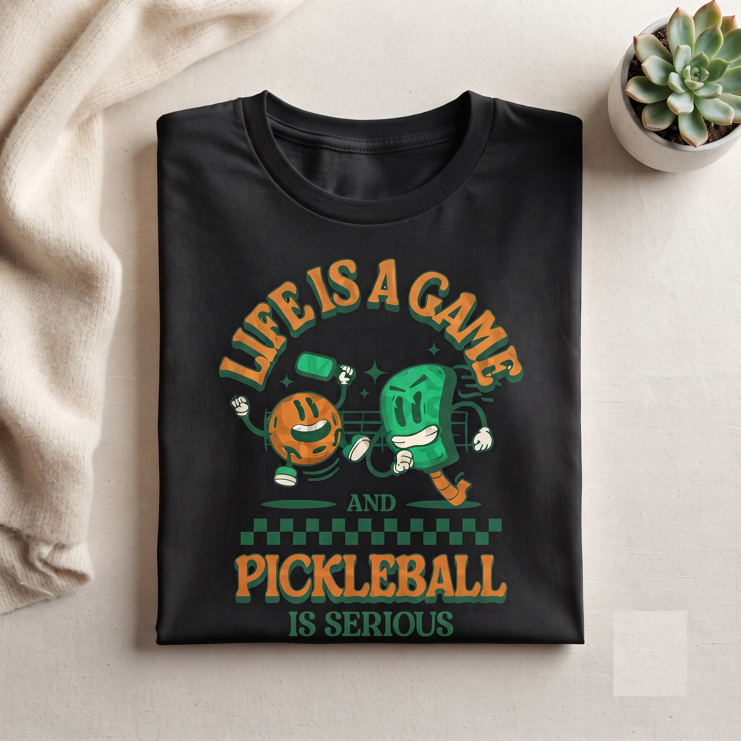 Retro Pickleball Shirt, Life Is A Game Apparel, Custom Player Gift