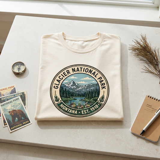 Custom Glacier National Park Shirt, Retro Montana Sweatshirt, Vintage Mountain Hoodie, Personalized Nature Gift