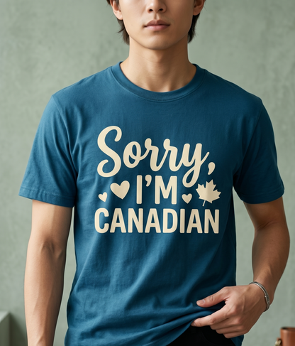 Custom Funny Canadian Shirt, Sorry I'm Canadian T-Shirt, Personalized Canada Day Tee, Maple Leaf Graphic Shirt, Canadian Pride Gift