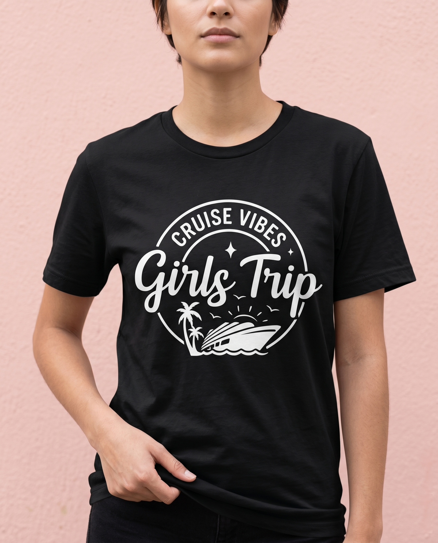 Girls Trip Cruise Vibes Sweatshirt, Personalized Nautical Vacation Apparel (2026)