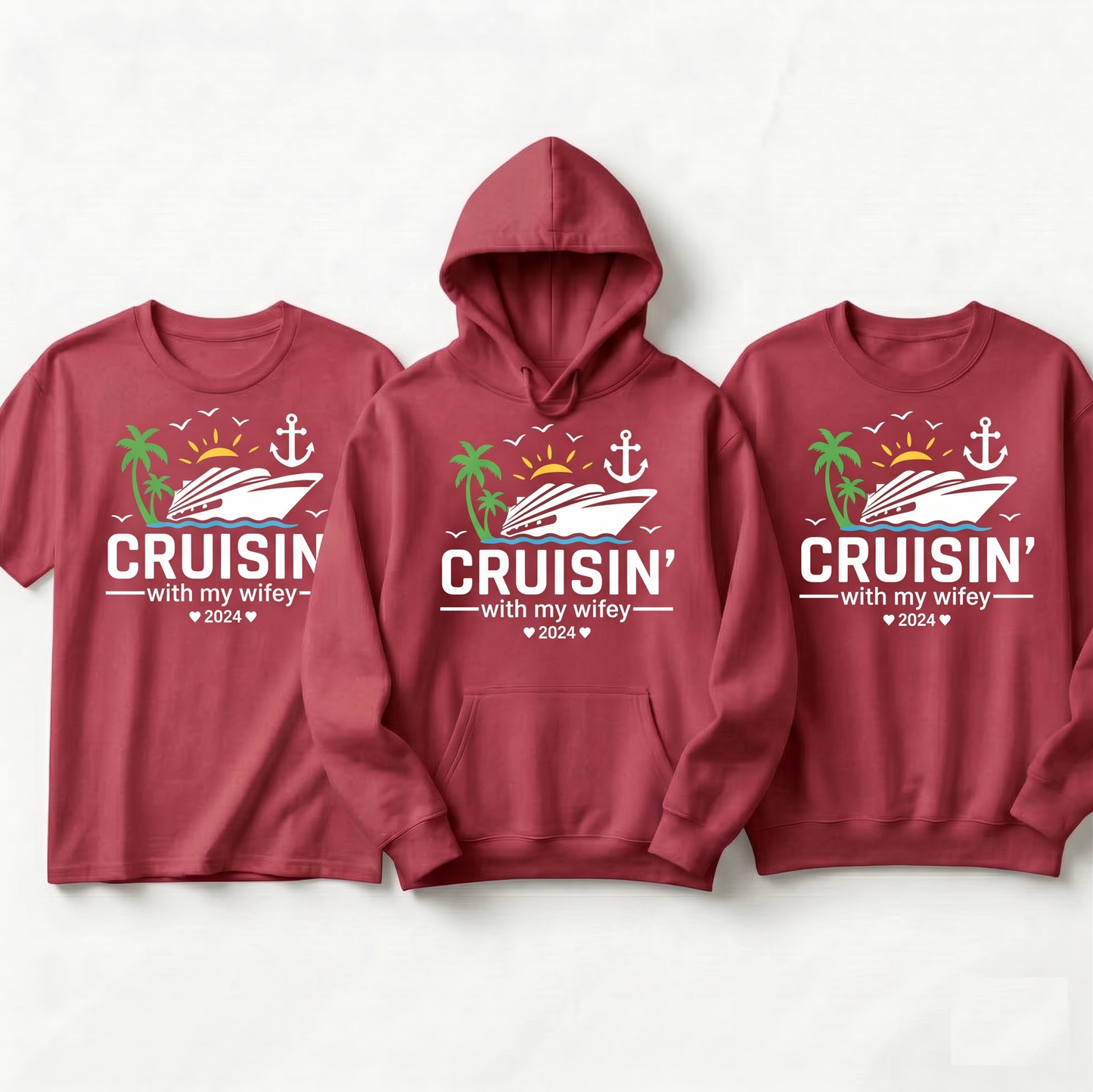 Matching Couples Cruise 2026 Hoodie | Personalized Anniversary Vacation Sweatshirt | Husband and Wife Nautical Gift