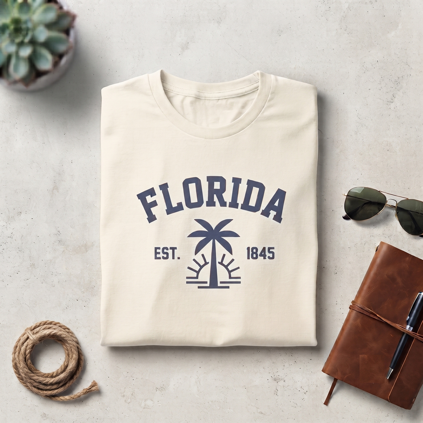 Custom Florida Vintage Collegiate Sweatshirt, Retro Palm Tree Hoodie