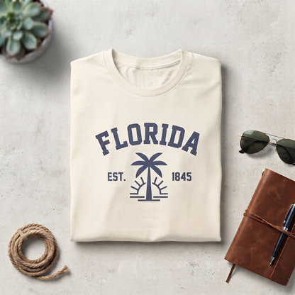 Custom Florida Vintage Collegiate Sweatshirt, Retro Palm Tree Hoodie