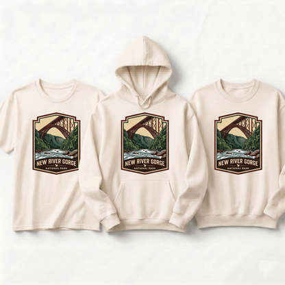 New River Gorge National Park Shirt, Vintage West Virginia Bridge Hoodie, Custom Whitewater Rafting Sweatshirt, Retro National Park Gift