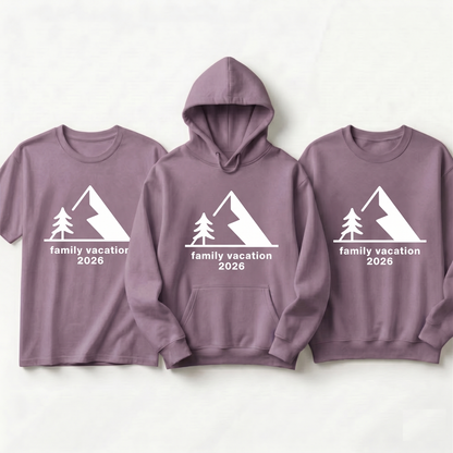 Custom Mountain Family Vacation Shirts, Matching Hiking Trip Hoodies, Personalized Camping Family Sweatshirts, Nature Family Reunion Tee