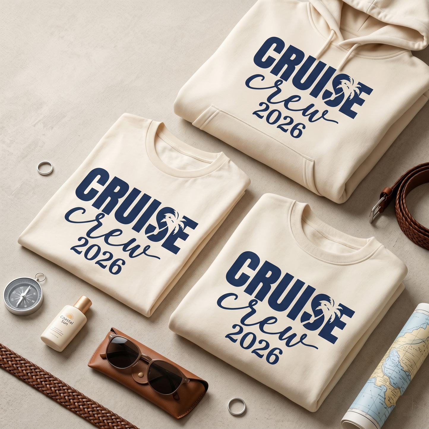 Custom Cruise Crew 2026 Shirts, Matching Family Cruise Hoodies, Personalized Group Vacation Sweatshirt, Ship Life Tee, Family Trip 2026 Gift