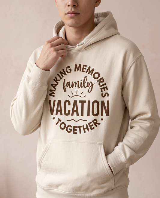 Custom Making Memories Together Family Vacation Shirts 2026, Matching Purple Family Trip Hoodie, Personalized Family Reunion Sweatshirt