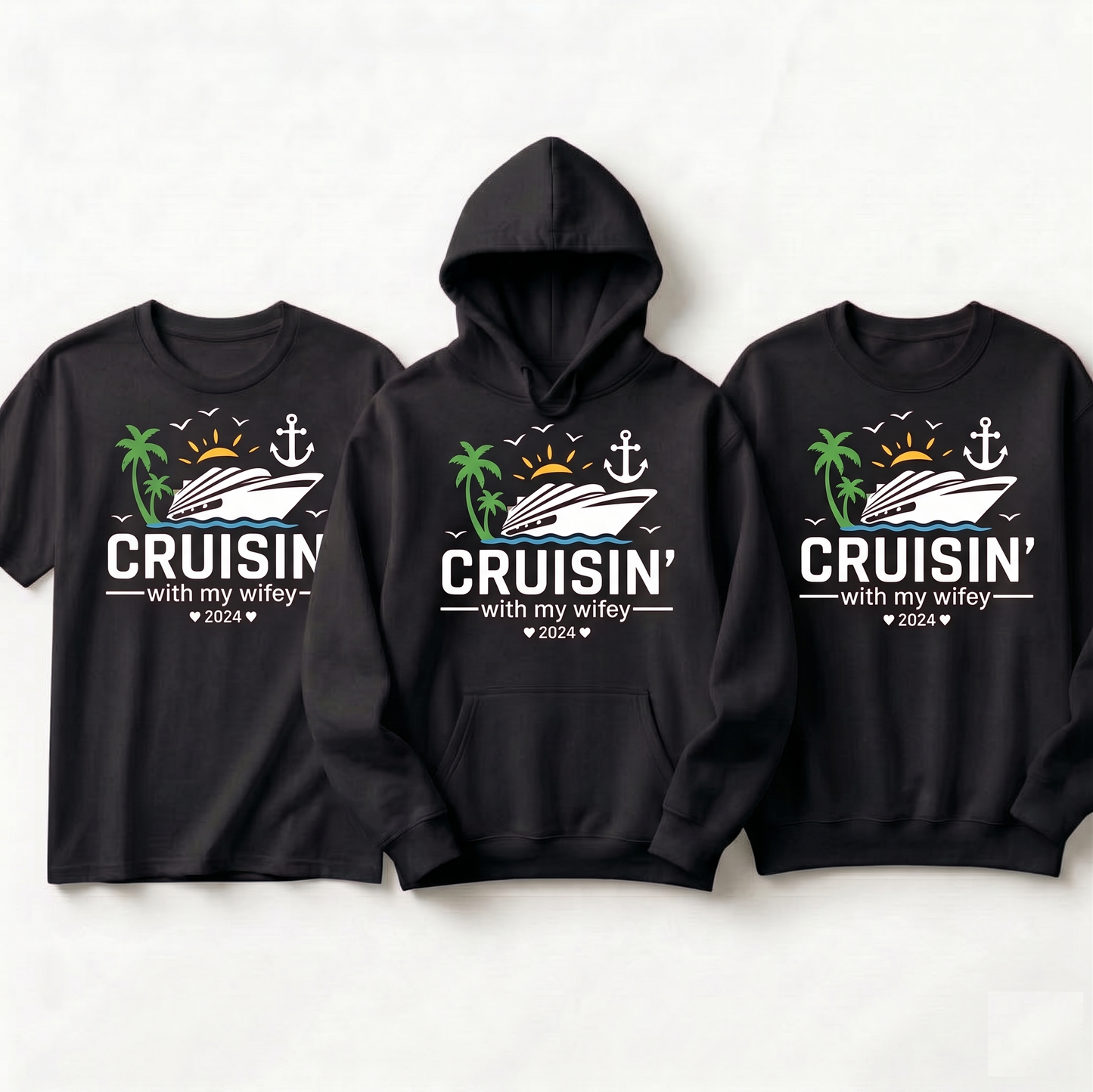 Matching Couples Cruise 2026 Hoodie | Personalized Anniversary Vacation Sweatshirt | Husband and Wife Nautical Gift