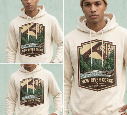New River Gorge National Park Shirt, Vintage West Virginia Bridge Hoodie, Custom Whitewater Rafting Sweatshirt, Retro National Park Gift