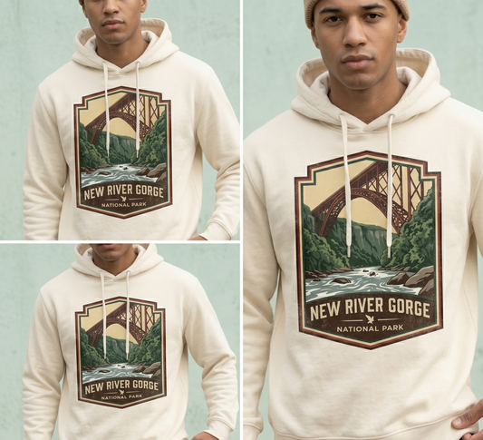 New River Gorge National Park Shirt, Vintage West Virginia Bridge Hoodie, Custom Whitewater Rafting Sweatshirt, Retro National Park Gift
