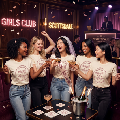 Retro Cocktail Bachelorette Shirt, Girls Club Sweatshirt, Custom Bridal Party Hoodie