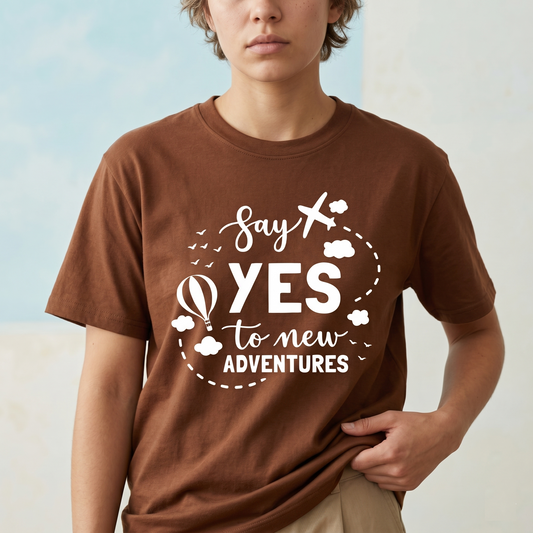 Custom Say Yes to New Adventures Shirt, Personalized Travel Hoodie, Family Vacation Sweatshirt