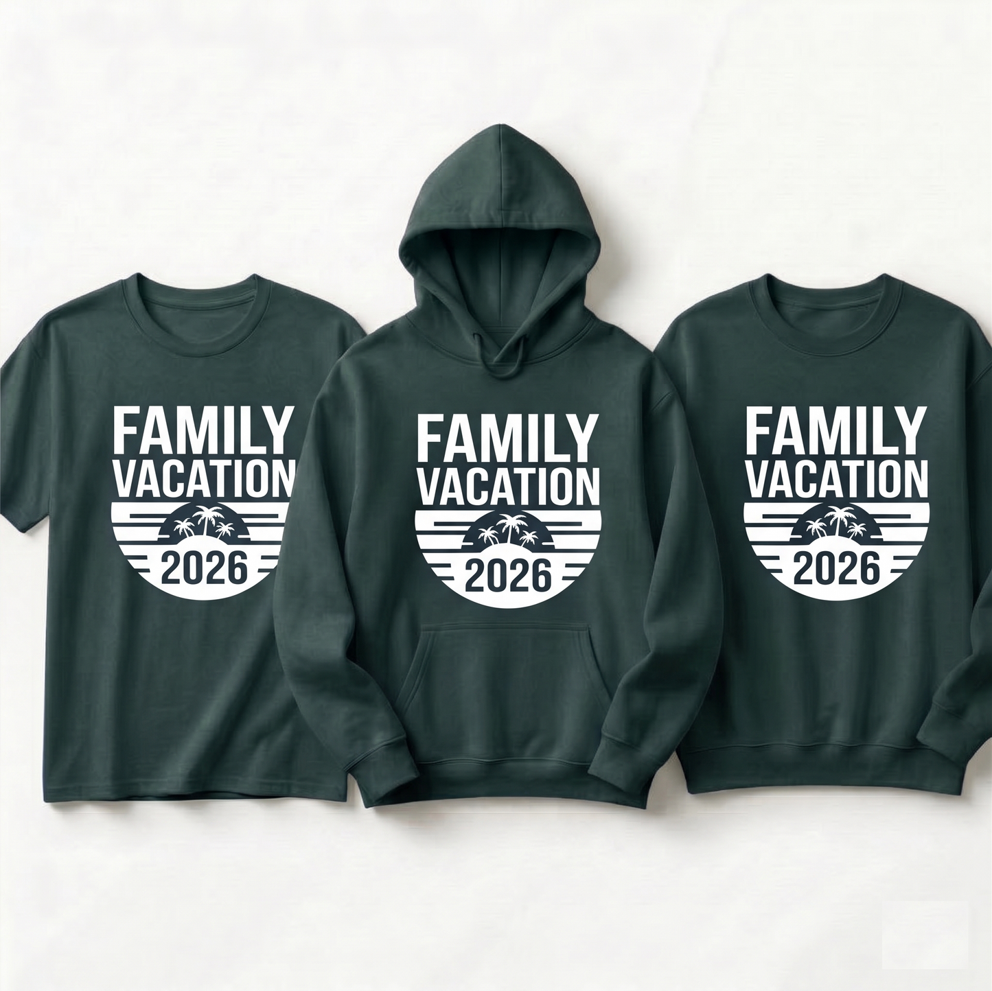 Custom Beach Family Vacation 2026 Shirts, Matching Tropical Family Trip Hoodies, Personalized Palm Tree Group Sweatshirts